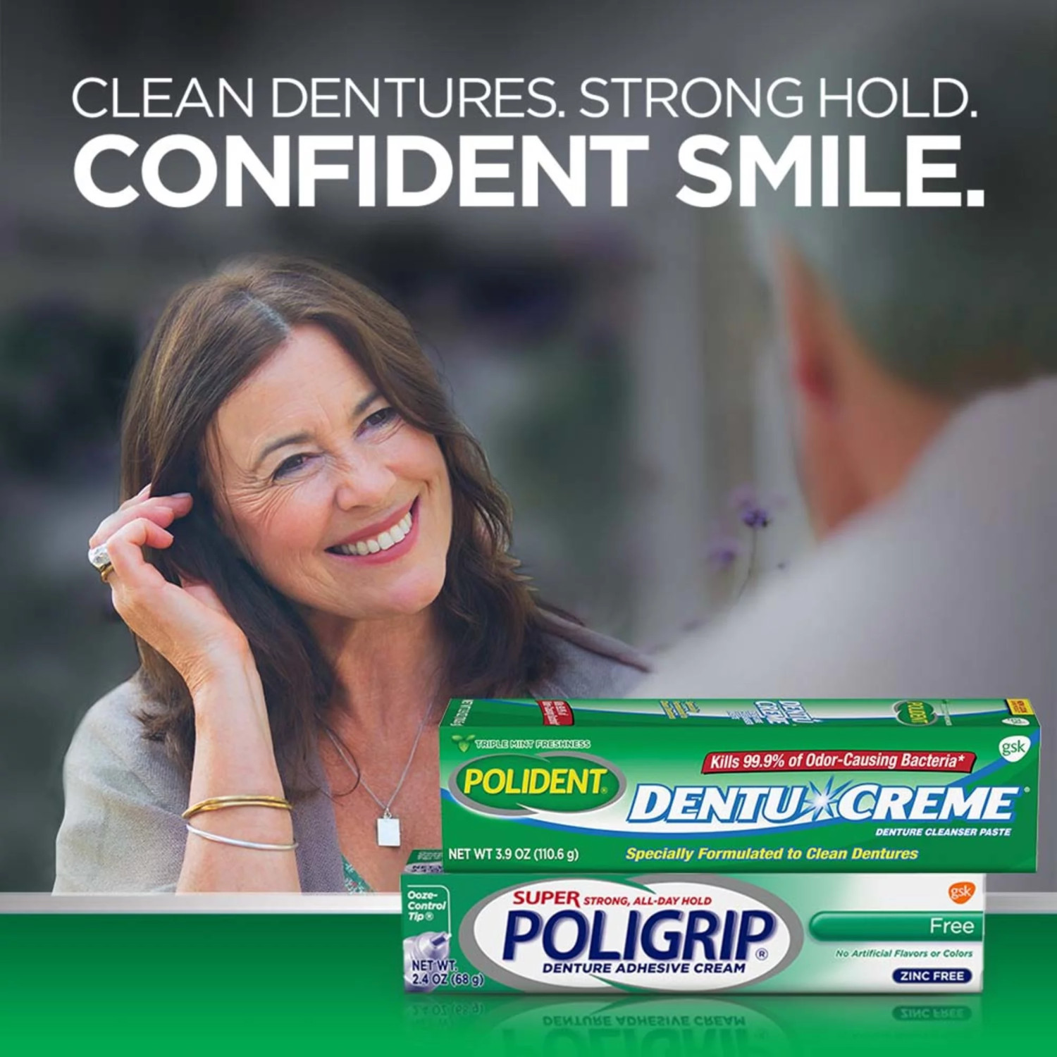 2 Pack. Polident Paste for Partials Cleaning, Triple Mint Freshness, 3.9 Oz