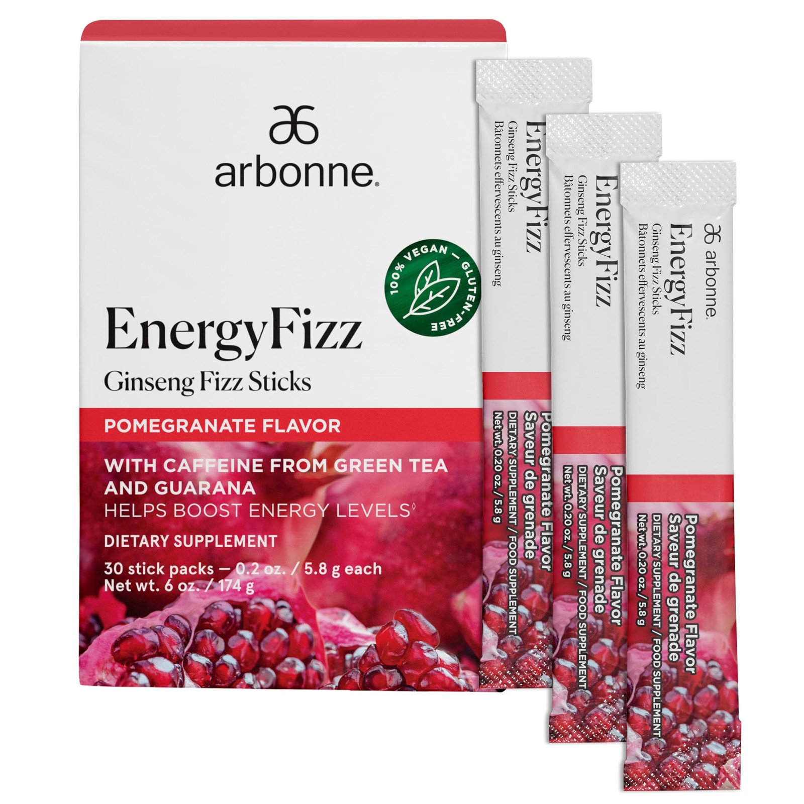 Arbonne Ginseng Energy Supplements – 6.14 Ounce (Pack of 1), Red