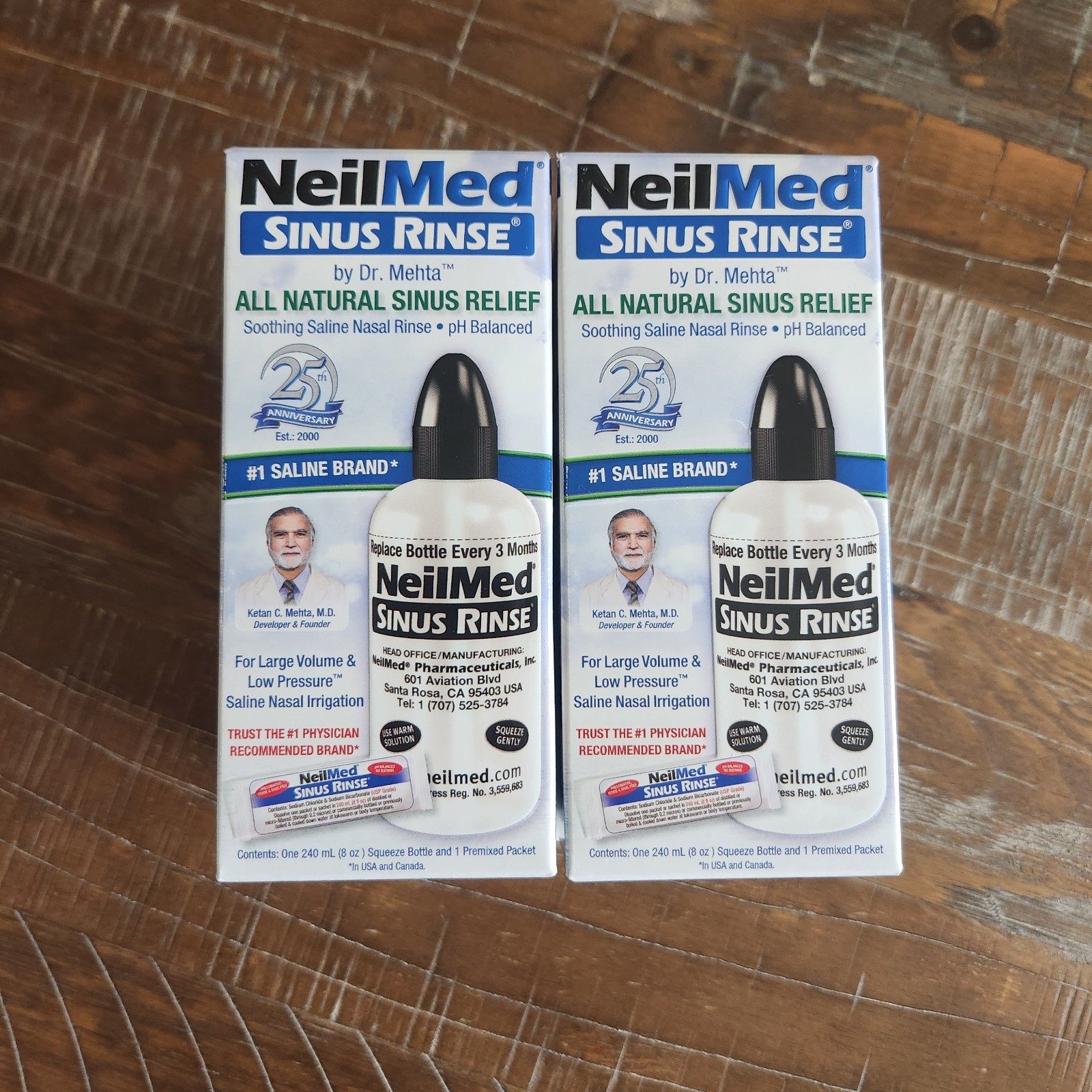 LOT OF 4 NeilMed Sinus Rinse Bottle 8 OZ + Saline Packet Sinus Relief EXP2029