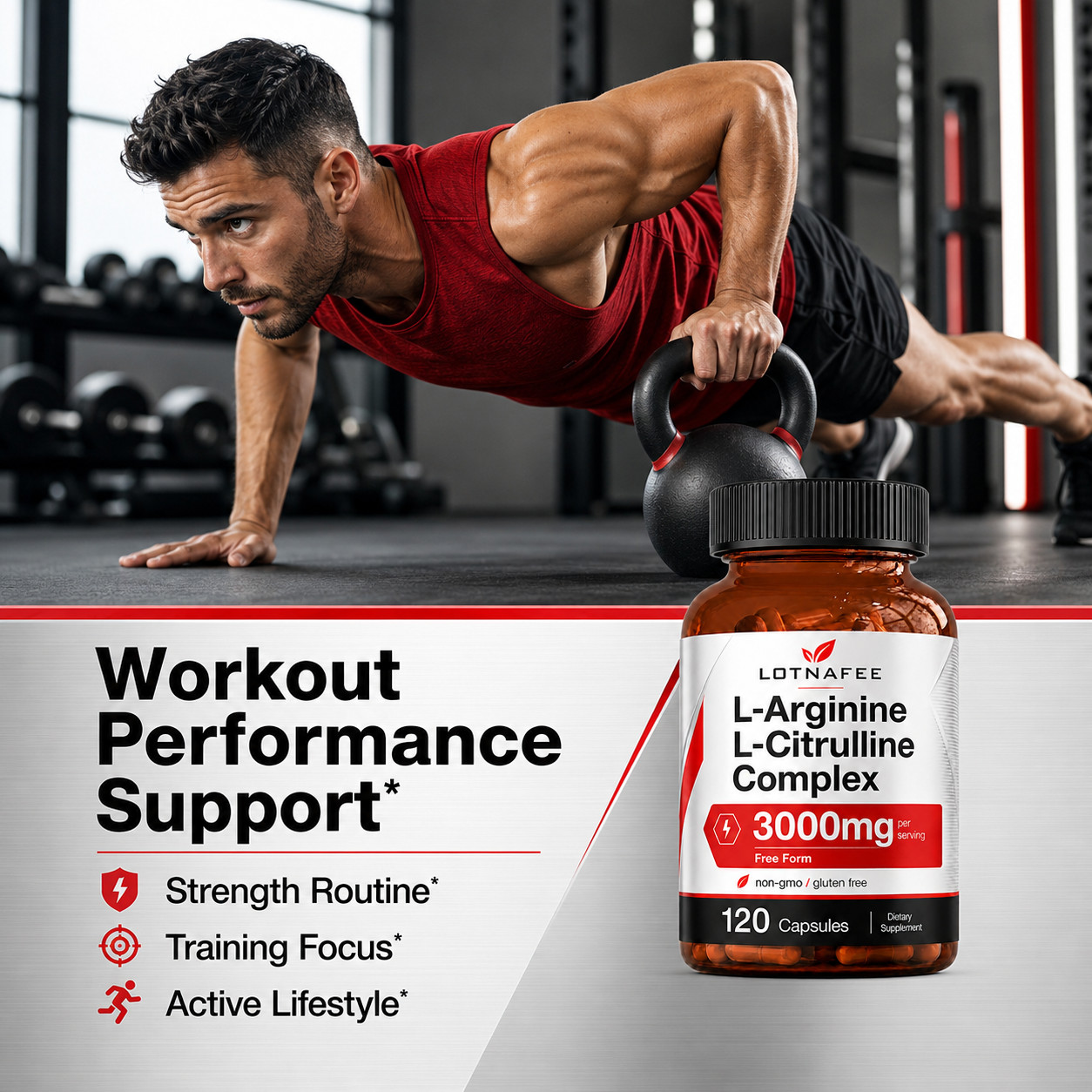 L-Arginine L-Citrulline Complex | 3000mg | 120 Capsules | Non-GMO | by Lofnafee