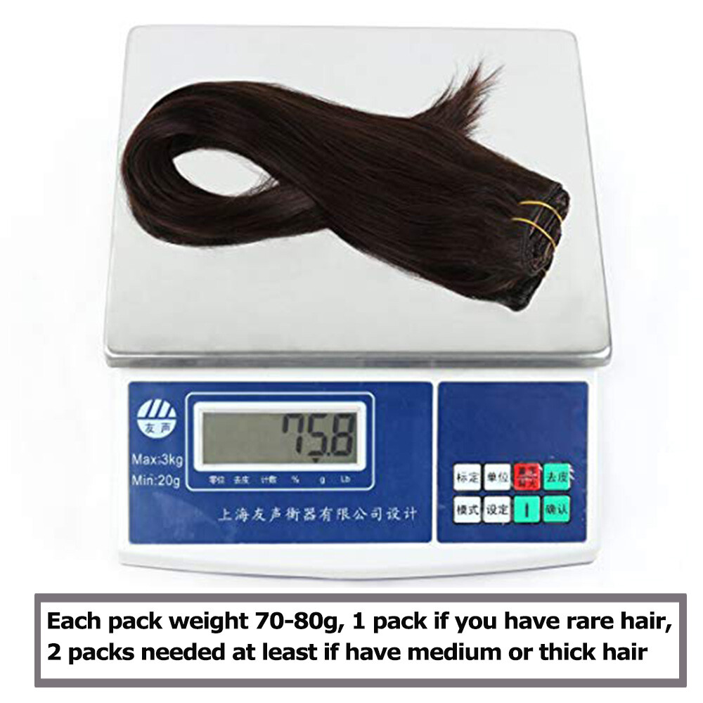 CLEARANCE Clip In 8 Pieces 18 Clips Full Head Russian Human Remy Hair Extensions