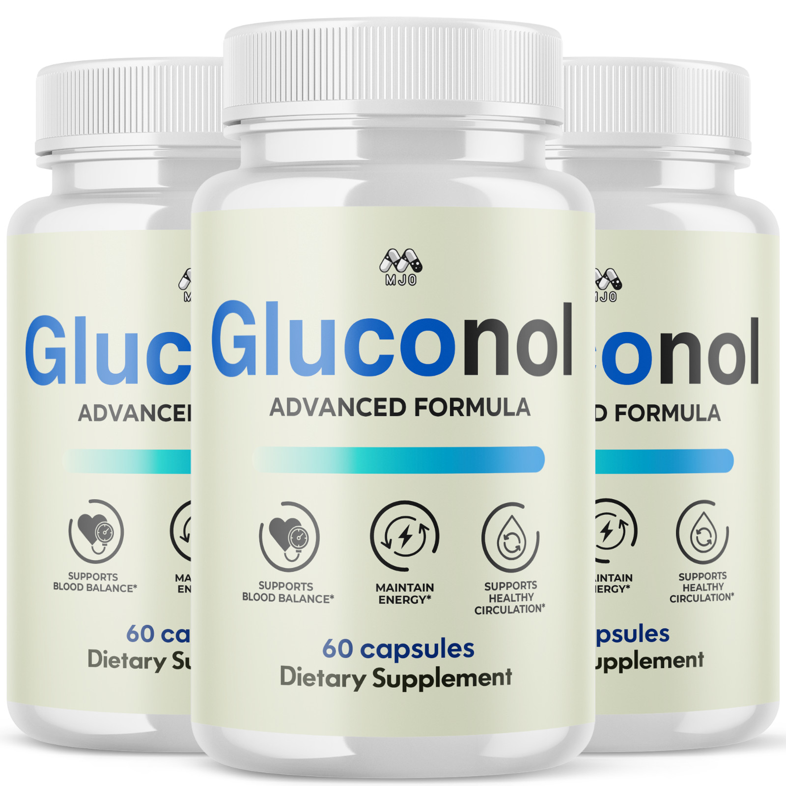 (3 Pack) Gluconol Advanced Support Blood Supplement Gluco Nol 180 Capsules