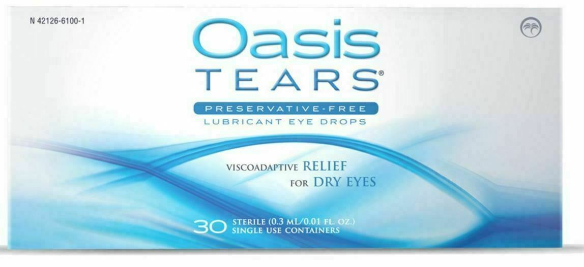 AUTHENTIC & NEW – OASIS TEARS – EYE DROPS – DRY EYES (30 VIALS) EXP. 03/2028