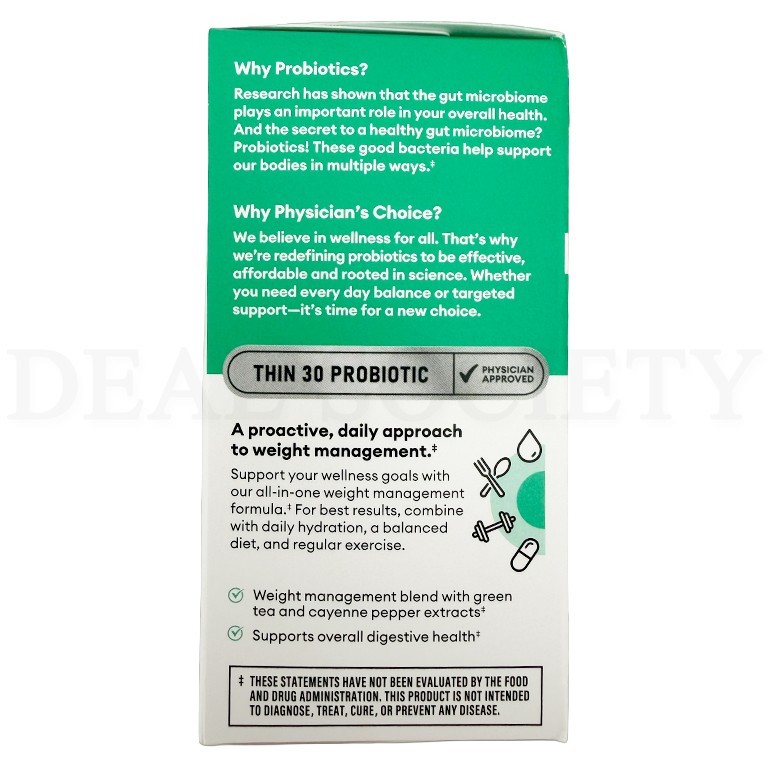 Physician’s Choice Thin 30 Probiotic for Weight Management 30 Count