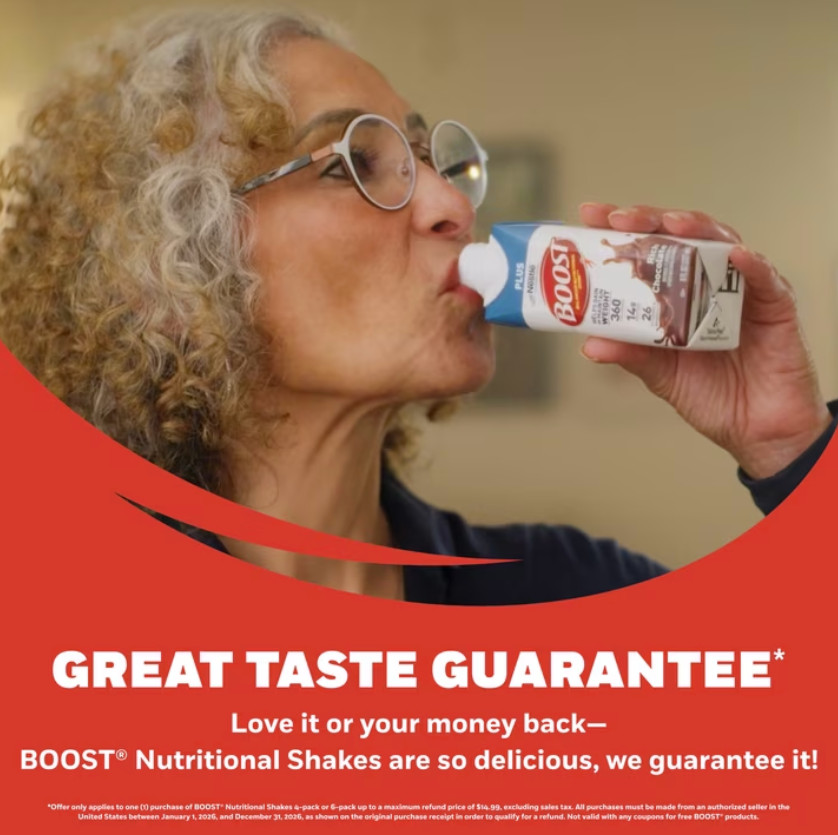 BOOST Plus Nutritional Drink Protein Shakes, Very Vanilla, 8 fl oz, 24 Pack