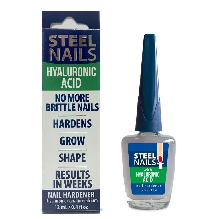 Uñas De Acero, Steel Nails Hardener with Hyaluronic Acid 0.4oz Base Coat