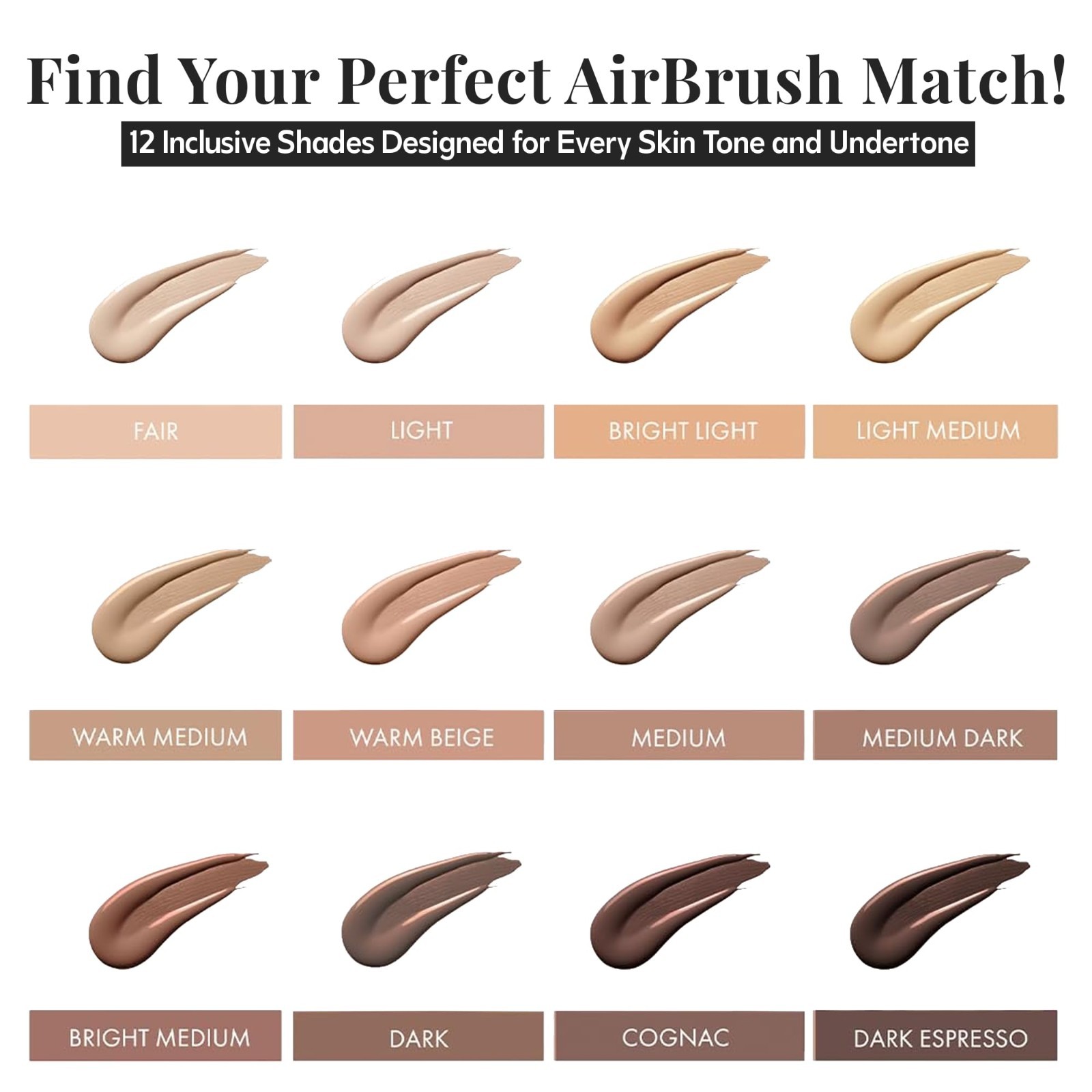 Airbrush Foundation 2pc Set – Light Medium, Kabuki Brush & Mist Spray, Buildable