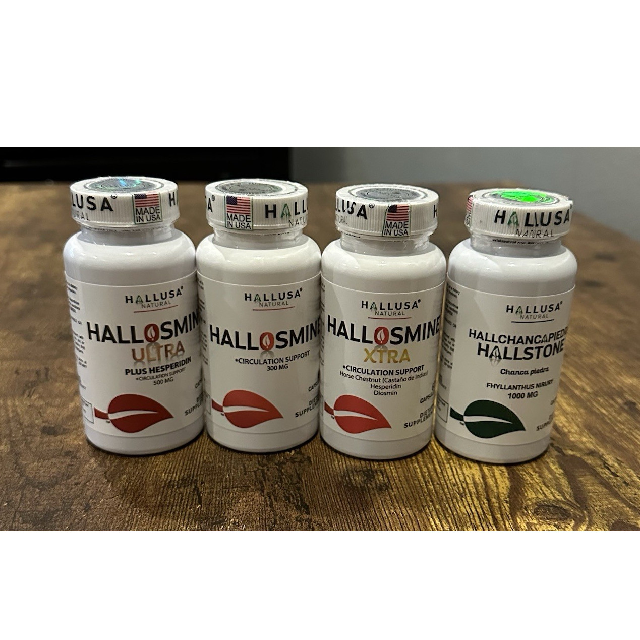 Hallusa Natural Circulation Support Dietary Supplement Capsules 4 pack
