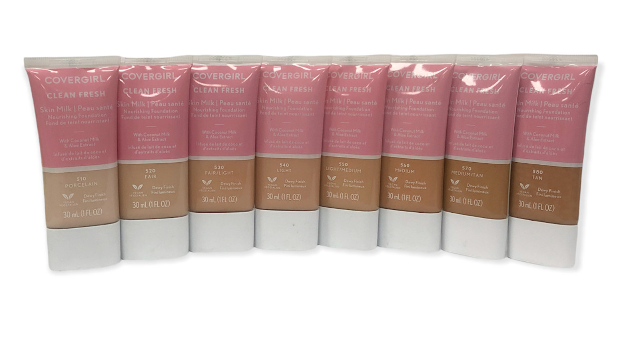 Covergirl Clean Fresh Skin Milk Foundation w/Coconut Milk(30mL/1oz) New;You Pick