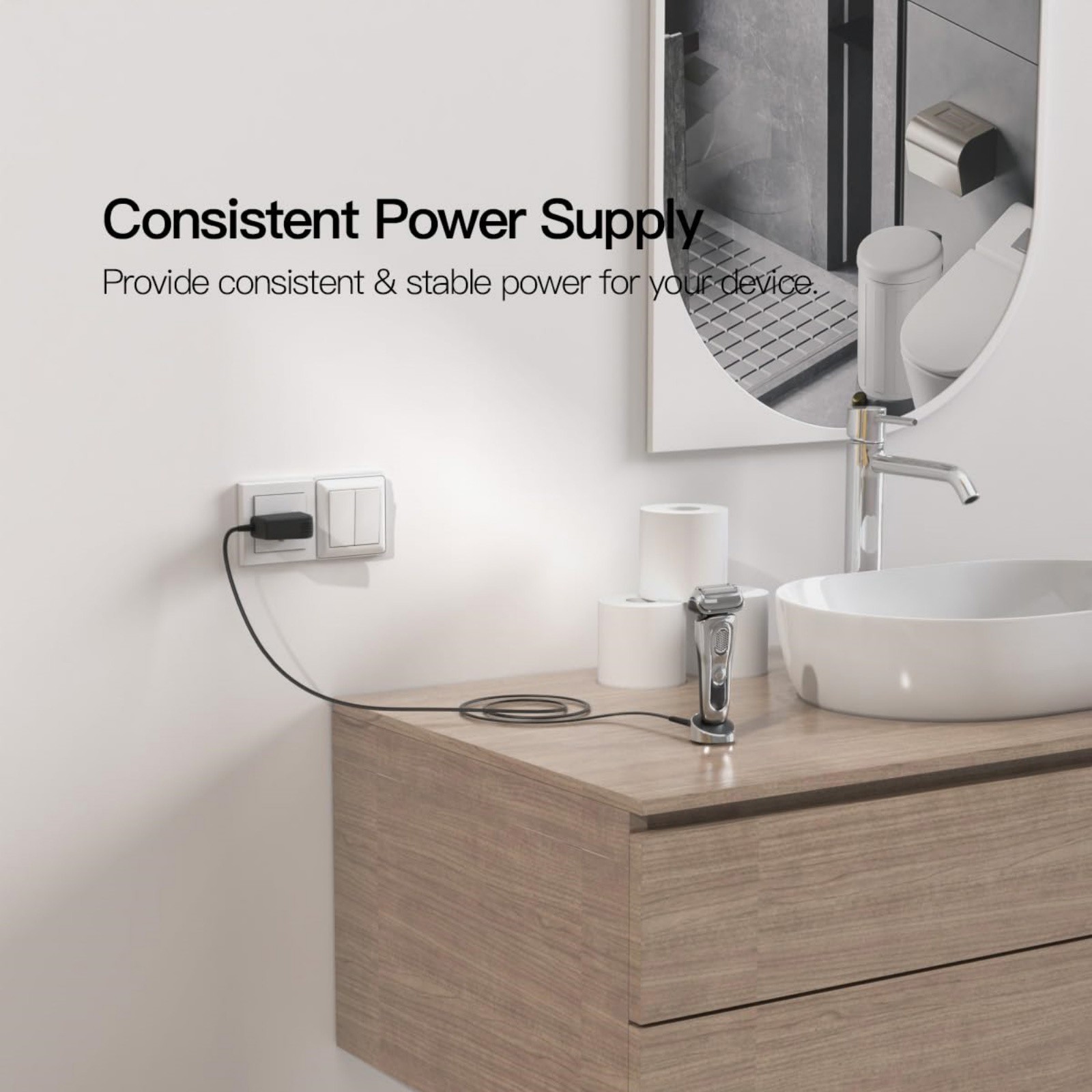 100-240V~0.3A 50/60HZ Input Wall Charger Cord For Braun Shaver Power Supply