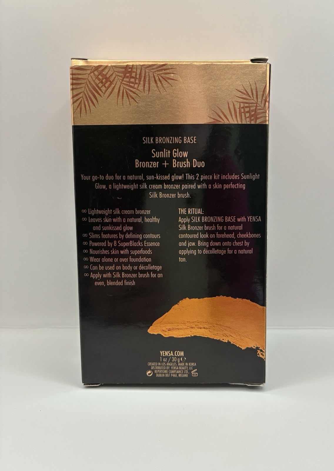 YENSA Color + Face Silk Bronzing Base Sunlit Glow Bronzer + Brush Duo BNIB